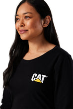 Load image into Gallery viewer, CAT Trademark Banner Women&#39;s Long Sleeve Tee - Black
