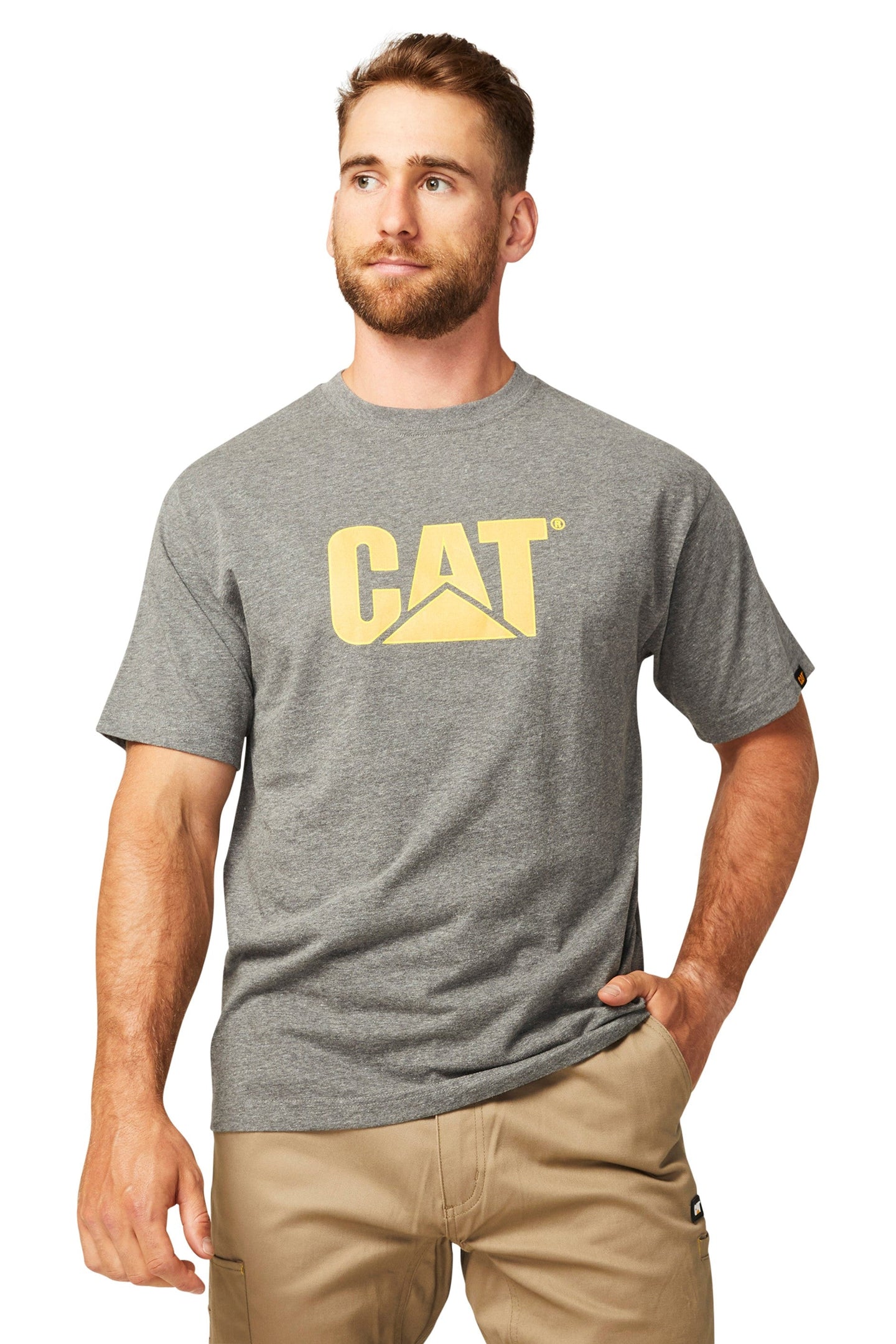 CAT TM Logo Tee - Dark Heather Grey