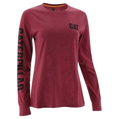 CAT Trademark Banner Women's Long Sleeve Tee - Brick Heather